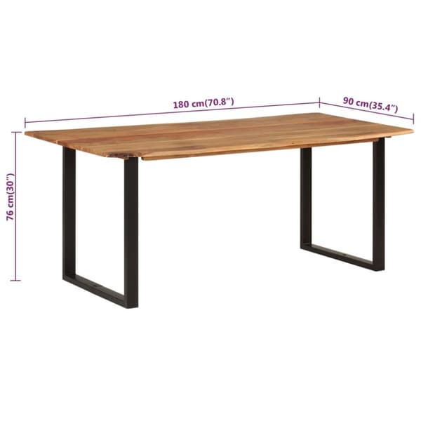 vidaXL spisebord 180x90x76 cm massivt akacietræ -  Spiseborde