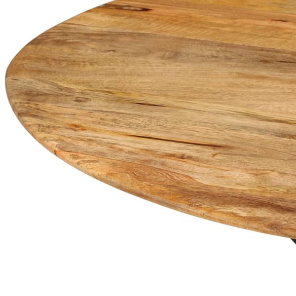 vidaXL spisebord Ø110x78 cm massivt mangotræ og stål - Spiseborde