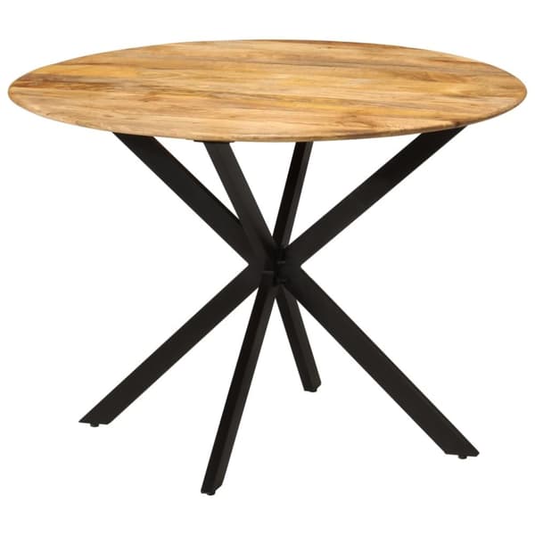 vidaXL spisebord Ø110x78 cm massivt mangotræ og stål - Spiseborde