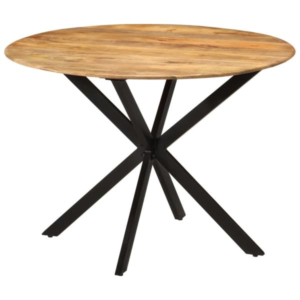 vidaXL spisebord Ø110x78 cm massivt mangotræ og stål - Spiseborde