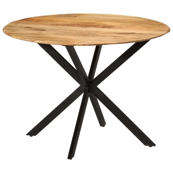 vidaXL spisebord Ø110x78 cm massivt mangotræ og stål - Spiseborde