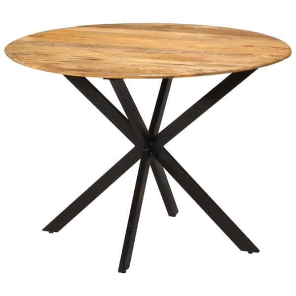 vidaXL spisebord Ø110x78 cm massivt mangotræ og stål -  Spiseborde