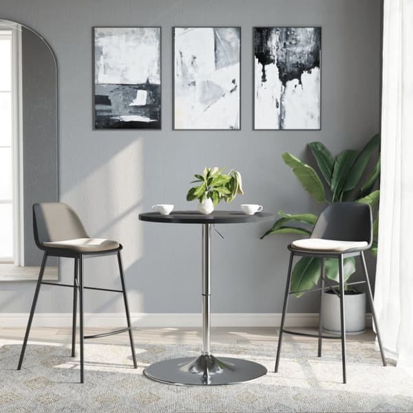 vidaXL Barbord svart 60x60x90 cm konstruerat trä och kromat stål -  Matbord