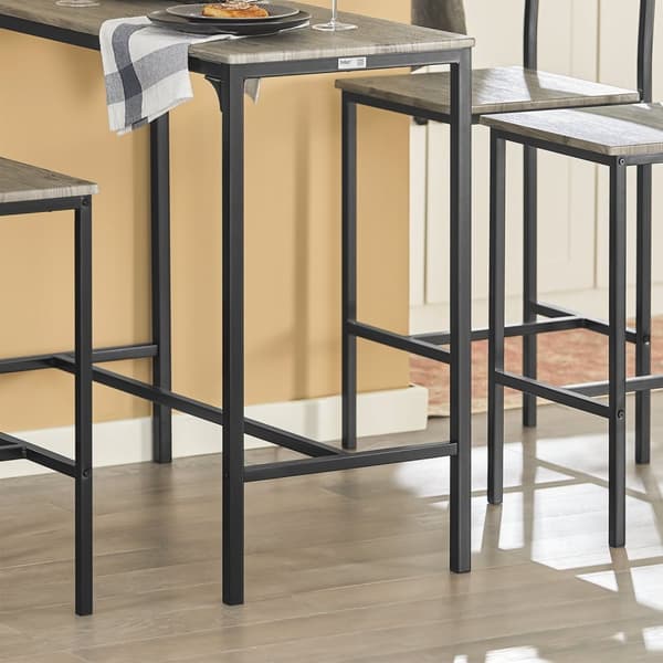Rootz 5-delt barbordssæt - Køkken spisestuesæt - Havemøbler - Holdbar MDF & PVC-top - Robust metalstel - 100 cm x 87 cm x 45 cm Bord, 39 cm x 95 cm x
