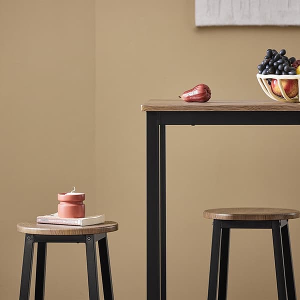 Rootz 5-delt barbordssæt - Køkken spisebordskombination - Havemøbelsæt - MDF med PVC-top - Robust metalstel - Høj belastningskapacitet - 120 cm x 100