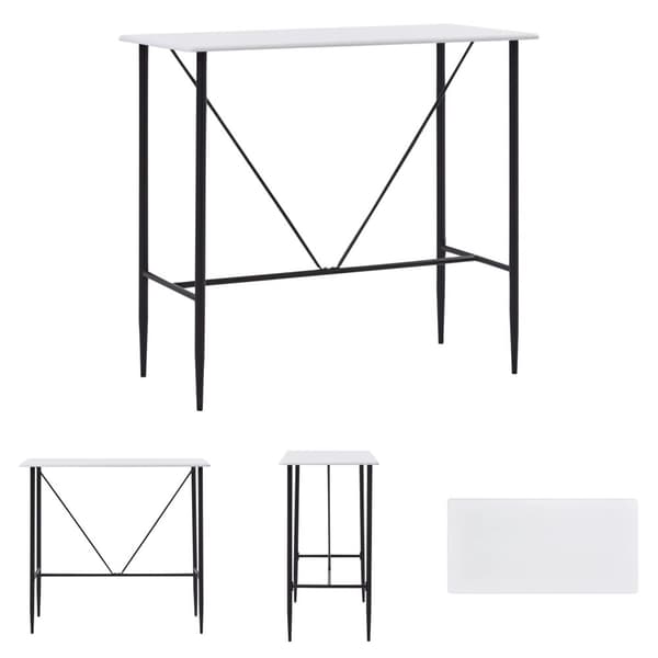 The Living Store Barbord vit 120x60x110 cm MDF -  Matbord