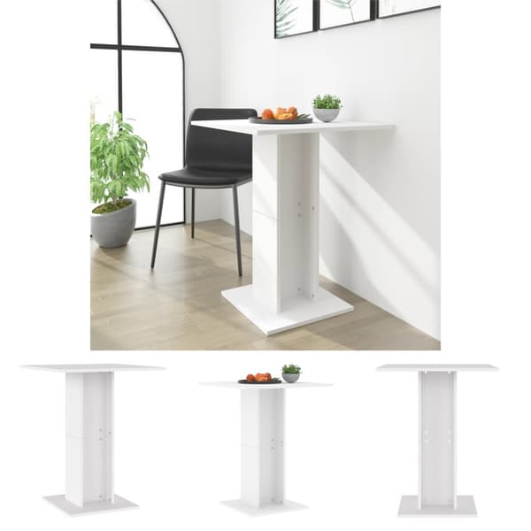 The Living Store Cafébord vit 60x60x75 cm konstruerat trä -  Matbord