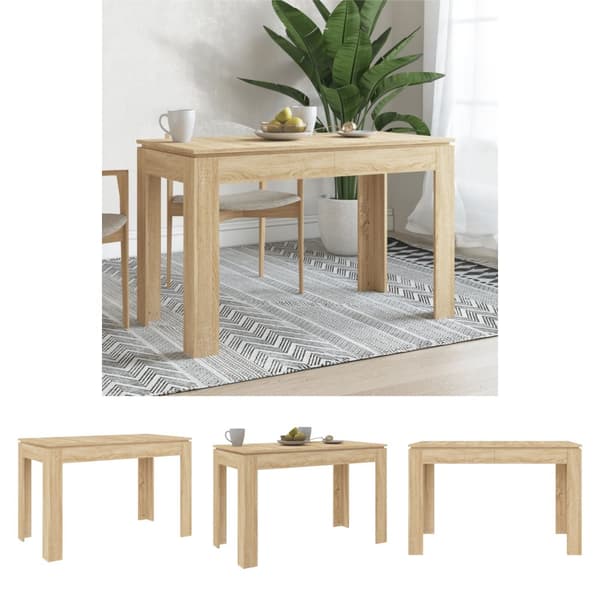 The Living Store spisebord 120x60x76 cm konstrueret træ sonoma-eg -  Spiseborde