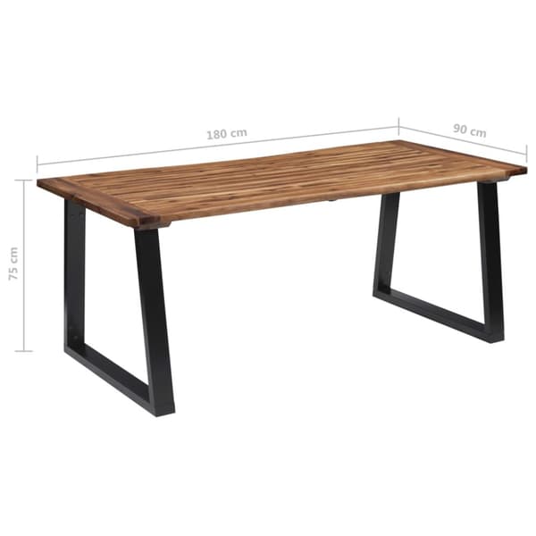 The Living Store spisebord 180x90 cm massivt akacietræ -  Spiseborde