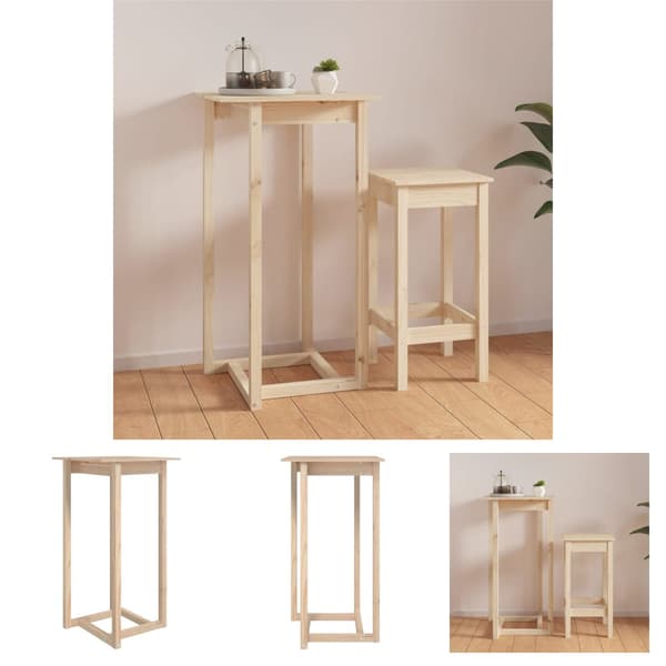 The Living Store Barbord 60x60x110 cm massivt furu -  Matbord