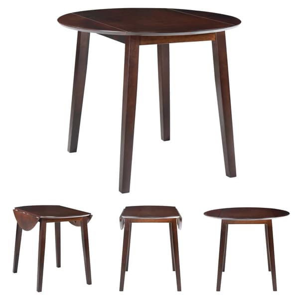The Living Store Jatkettava Ruokapöytä Pyöreä MDF Ruskea -  Keittiön & ruokapöydät