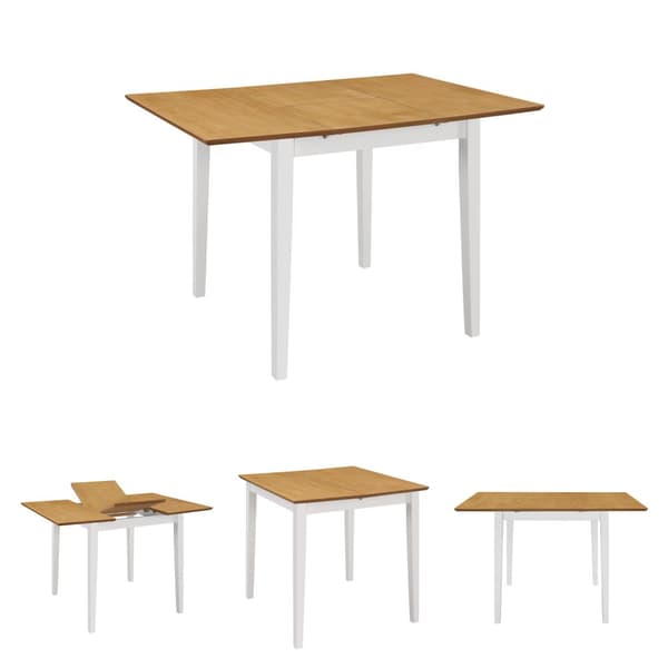 The Living Store Utdragbart matbord (80-120)x80x74 cm vit MDF -  Matbord