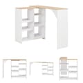 Miniatyrbild 1 av 7: The Living Store Barbord med flyttbar hylla vit 138x39x110 cm -  Matbord
