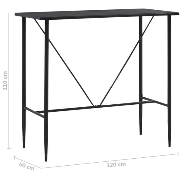 The Living Store barbord 120 x 60 x 110 cm MDF sort -  Spiseborde