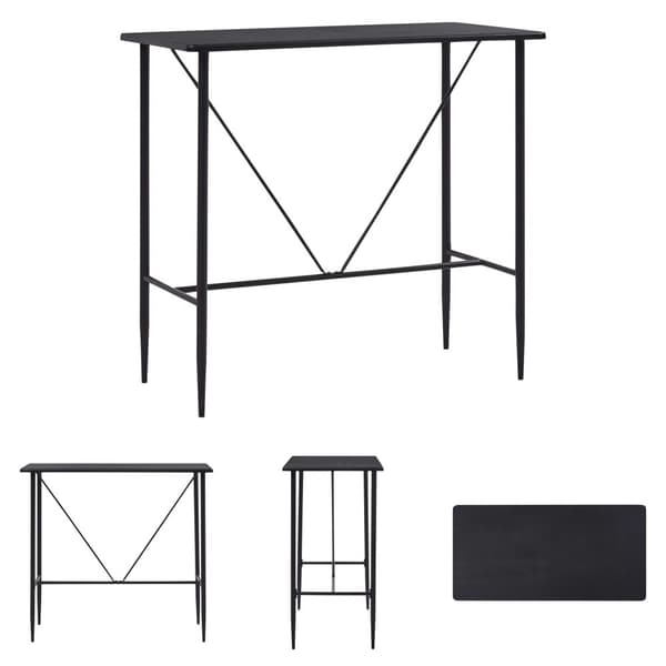 The Living Store barbord 120 x 60 x 110 cm MDF sort -  Spiseborde