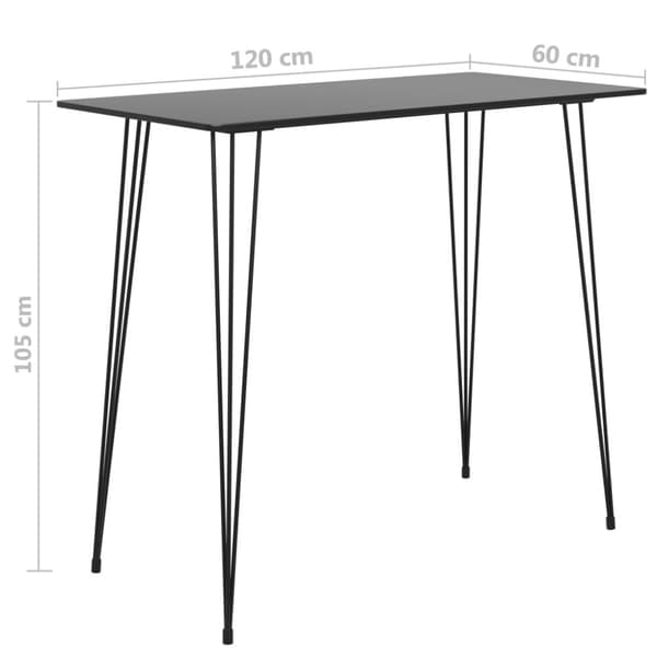 The Living Store Barbord svart 120x60x105 cm -  Matbord