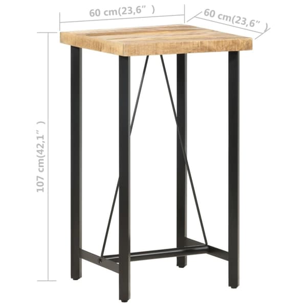 The Living Store Barbord 60x60x107 cm grovt mangoträ -  Matbord