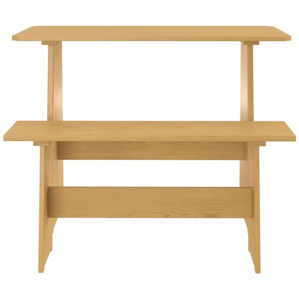 The Living Store spisebord med bænk massivt fyrretræ gyldenbrun -  Spiseborde
