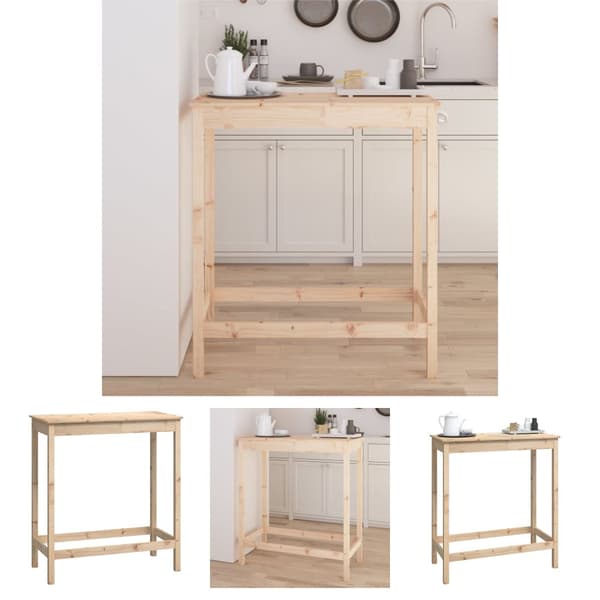 The Living Store Barbord 100x50x110 cm massiv furu -  Matbord