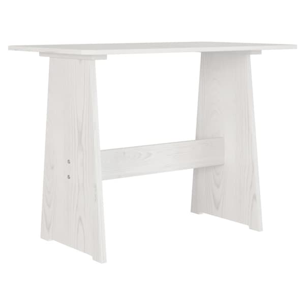 The Living Store spisebord med bænk massivt fyrretræ hvid -  Spiseborde