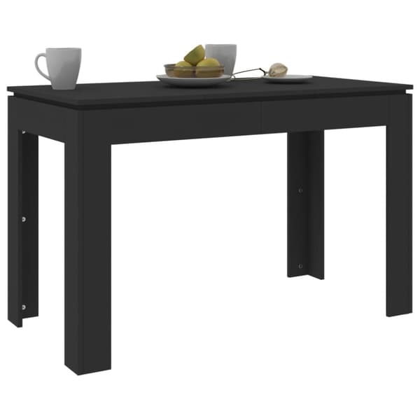 The Living Store spisebord 120x60x76 cm konstrueret træ sort -  Spiseborde