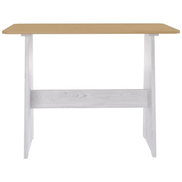 The Living Store spisebord med bænk massivt fyrretræ gyldenbrun og hvid -  Spiseborde