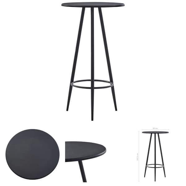 The Living Store Barbord svart 60x107,5 cm MDF -  Matbord