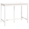 Miniatyrbild 3 av 9: The Living Store Barbord vit 140x80x110 cm massivt furuträ -  Matbord
