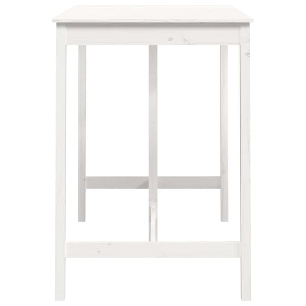 The Living Store Barbord vit 140x80x110 cm massivt furuträ -  Matbord