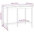 Miniatyrbild 9 av 9: The Living Store Barbord vit 140x80x110 cm massivt furuträ -  Matbord