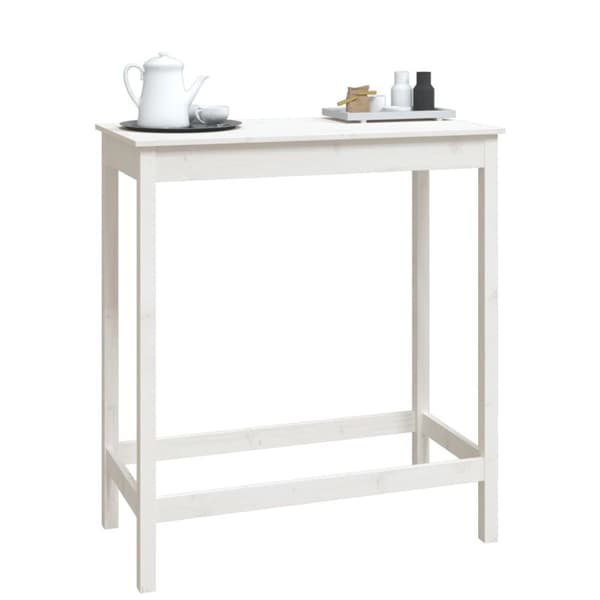 The Living Store Barbord vit 100x50x110 cm massiv furu -  Matbord