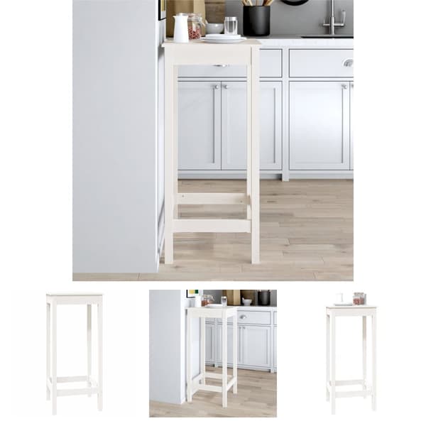 The Living Store Barbord vit 50x50x110 cm massiv furu -  Matbord
