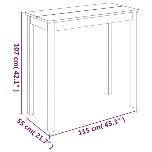The Living Store barbord 115x55x107 cm MDF sort - Spiseborde