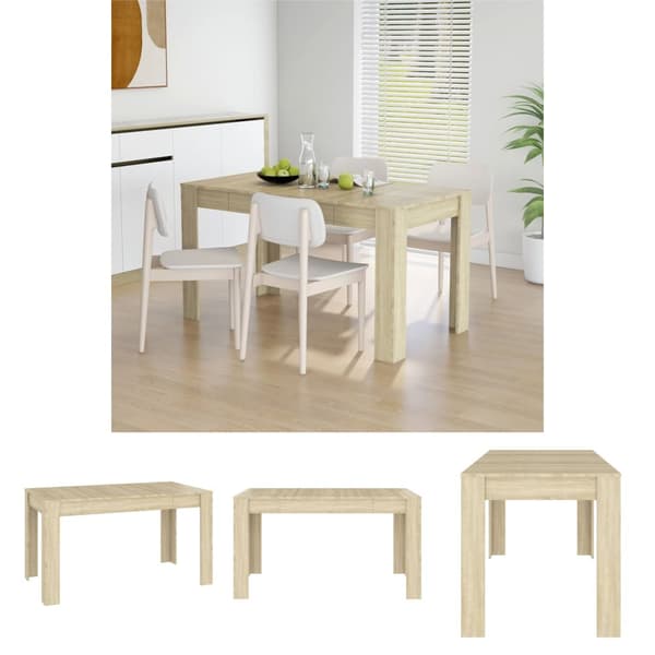 The Living Store Matbord sonoma-ek 140x74,5x76 cm konstruerat trä -  Matbord