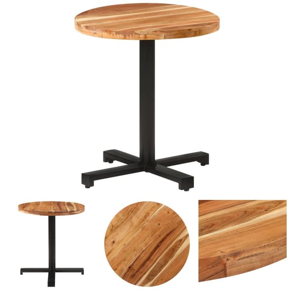 The Living Store Cafébord runt Ø70x75 cm massivt akaciaträ -  Matbord