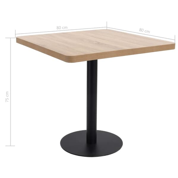 The Living Store Bistrobord ljusbrun 80x80 cm MDF -  Matbord