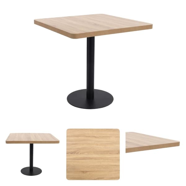 The Living Store Bistrobord ljusbrun 80x80 cm MDF -  Matbord