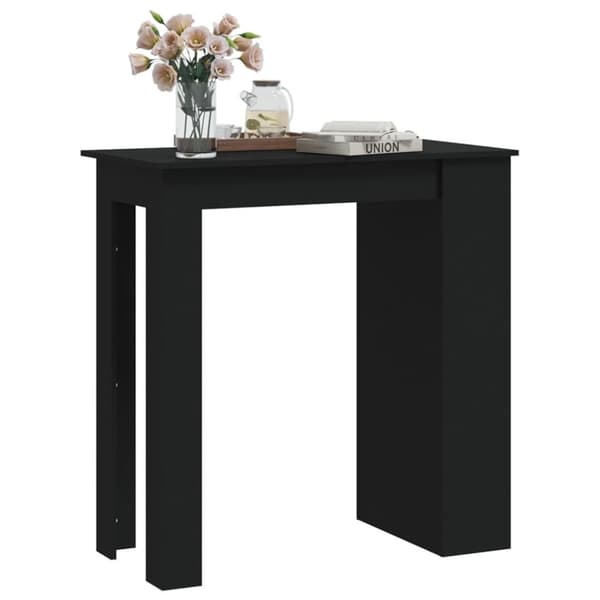 The Living Store barbord m. opbevaringsstativ102x50x103,5cm konstrueret træ sort -  Spiseborde