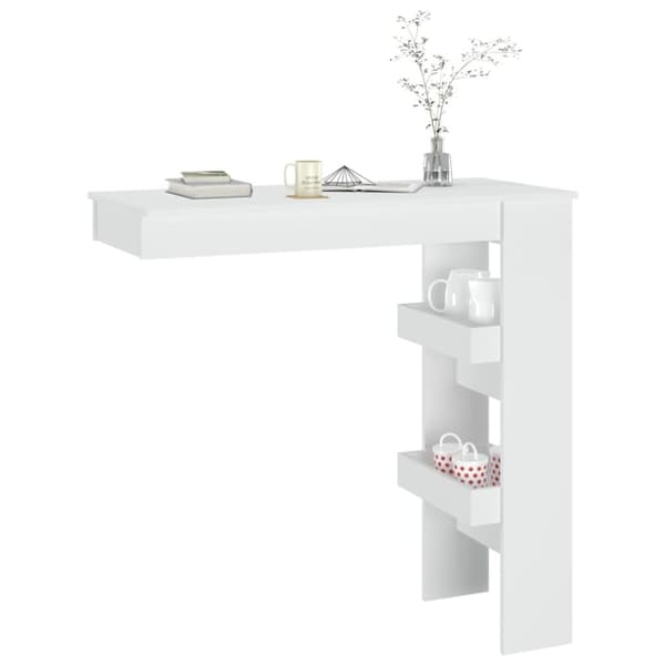 The Living Store Barbord väggmonterat vit 102x45x103,5 cm konstruerat trä -  Matbord