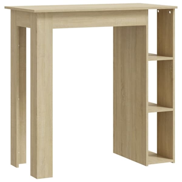 The Living Store Barbord med hylla sonoma-ek 102x50x103,5 cm konstruerat trä -  Matbord