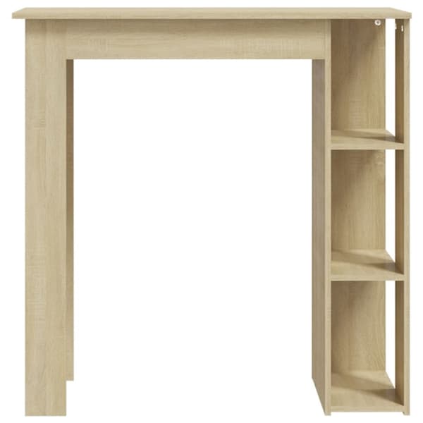 The Living Store Barbord med hylla sonoma-ek 102x50x103,5 cm konstruerat trä -  Matbord