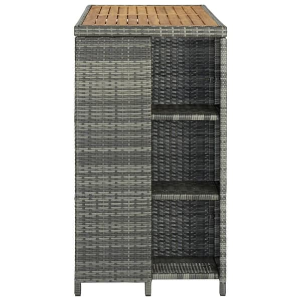 The Living Store Barbord med förvaringshyllor grå 120x60x110 cm konstrotting -  Matbord