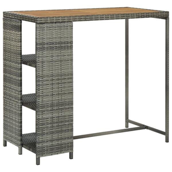 The Living Store Barbord med förvaringshyllor grå 120x60x110 cm konstrotting -  Matbord