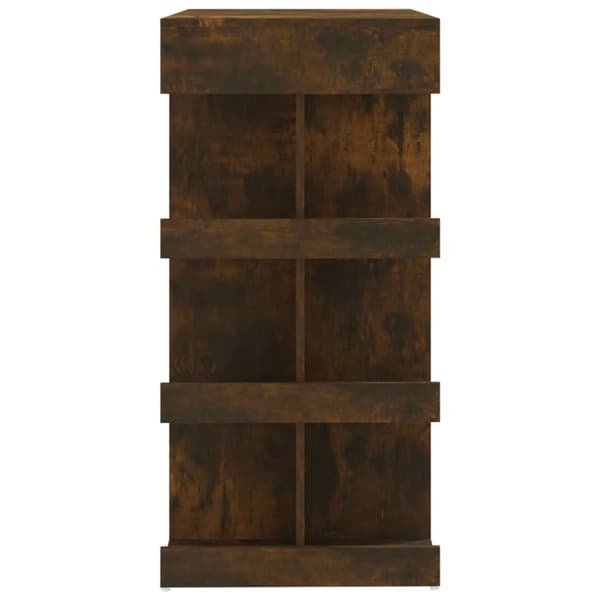 The Living Store Barbord med hyllor rökfärgad ek 100x50x101,5 cm konstruerat trä -  Matbord