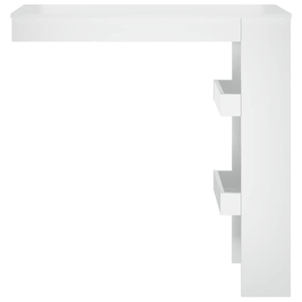 The Living Store Barbord väggmonterat vit glans 102x45x103,5 cm konstruerat trä -  Matbord