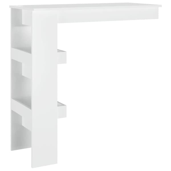 The Living Store Barbord väggmonterat vit glans 102x45x103,5 cm konstruerat trä -  Matbord