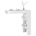 Miniatyrbild 8 av 11: The Living Store Barbord väggmonterat vit glans 102x45x103,5 cm konstruerat trä -  Matbord