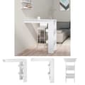 Miniatyrbild 1 av 11: The Living Store Barbord väggmonterat vit glans 102x45x103,5 cm konstruerat trä -  Matbord