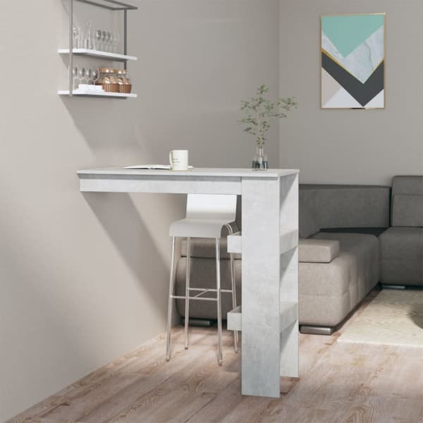 The Living Store Barbord väggmonterat betonggrå 102x45x103,5 cm konstruerat trä -  Matbord