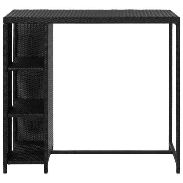 The Living Store barbord med opbevaringsstativ 120x60x110 cm polyrattan sort -  Spiseborde